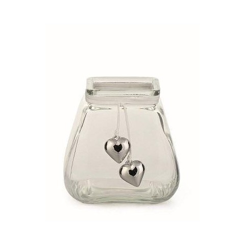 VASO VETRO CON CUORI